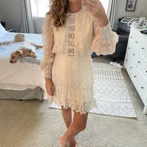 Lulu's Cream Lace Detail Dress
